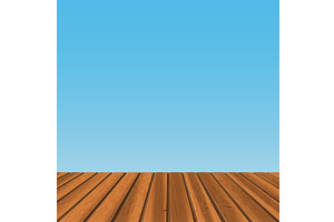 wood floor with blue back, an Illustration by piter.goskov