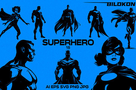 SuperHero Silhouette Vector Pack