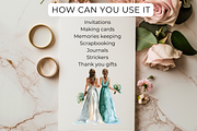 Bride and Bridesmaid Clipart, a Person Illustration by Anca Digital Vibe (Thumbnail 6 of 7)