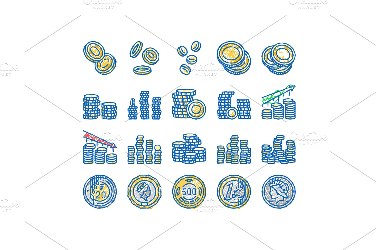 coin gold money cash bank icons hand, an Object Illustration by pikepicture