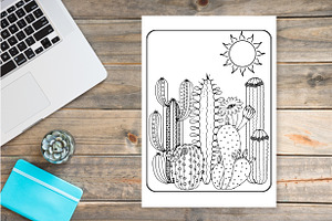 85 Vector Cactus Coloring Pages