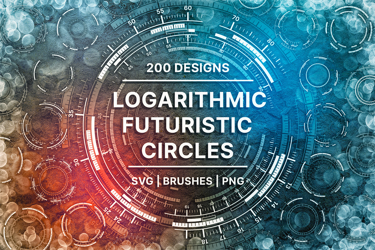 200 Logarithmic Futuristic Circles, a Brush Add-On by xresch (Photo 1 of 9)