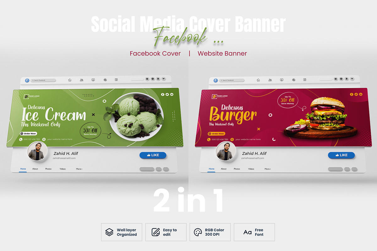Facebook cover banner template, a Social Media Template by zahidhossainalif (Photo 1 of 5)