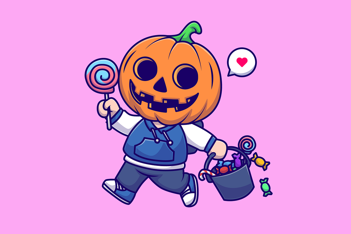 Cute Boy Wearing Pumpkin Halloween, a Person Illustration by Catalyst Labs