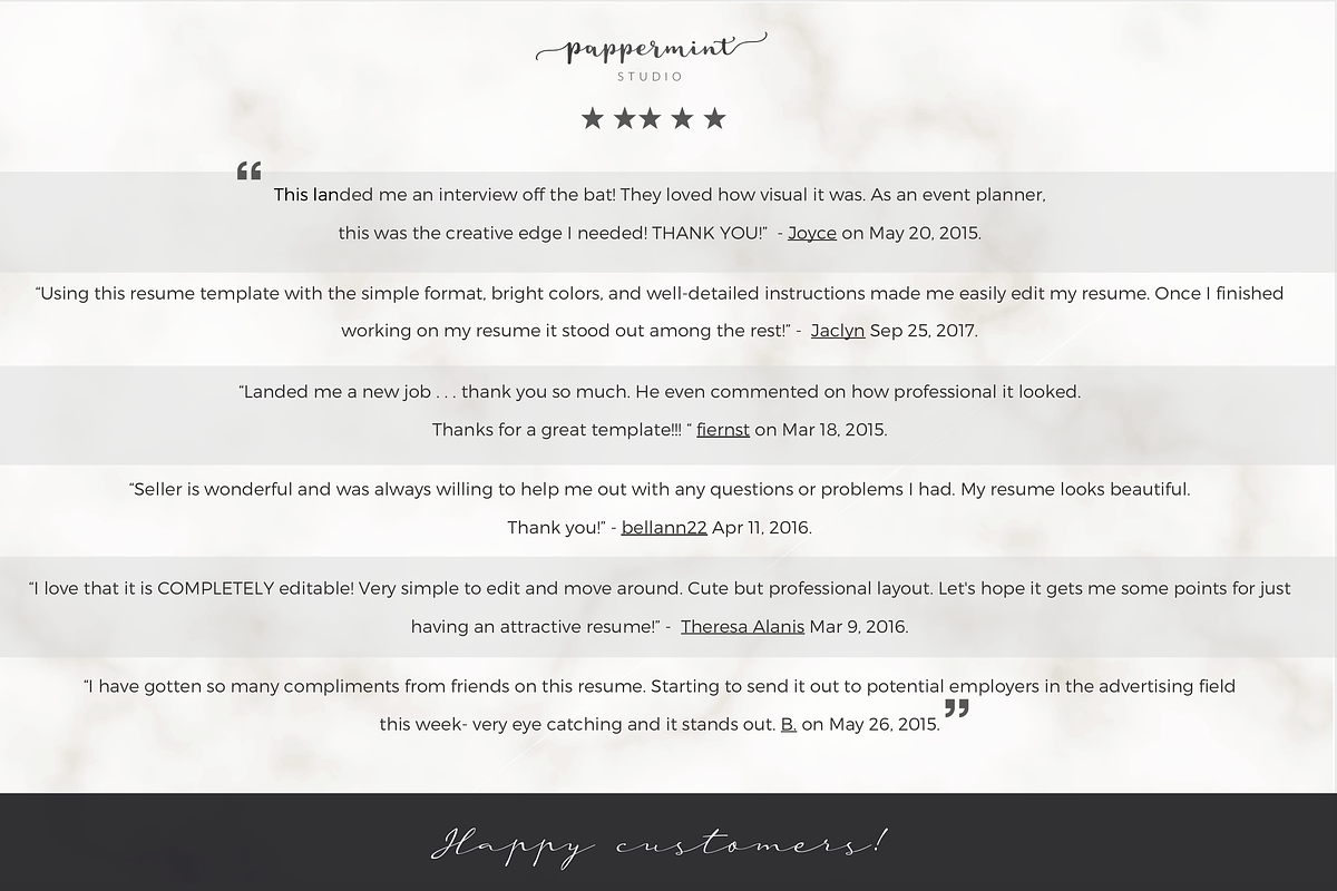 Resume Template for Word / CV, a Resume Template by PAPPERMINT RESUME STUDIO (Photo 8 of 8)