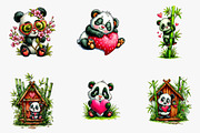 Valentine Panda Clipart, an Illustration by CreationArt (Thumbnail 4 of 7)
