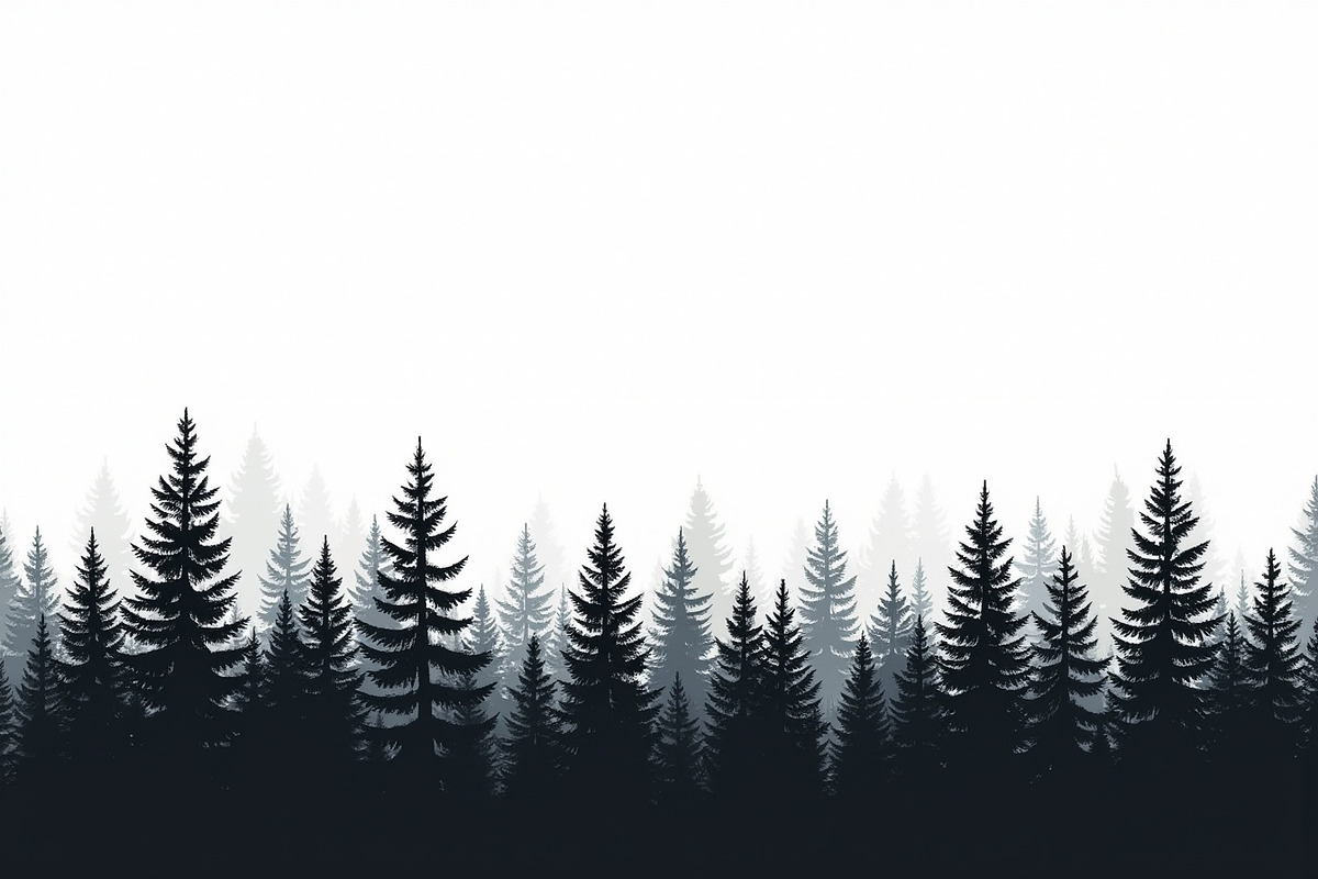 Majestic Pine Trees Silhouette, an Illustration by Amazin_art (Photo 8 of 9)