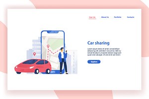 Car sharing concept, a Transportation Illustration by Good Studio