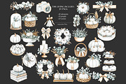 Elegant Autumn White Pumpkin Clipart, a Seasonal Illustration by GlamArtZhanna (Thumbnail 6 of 8)