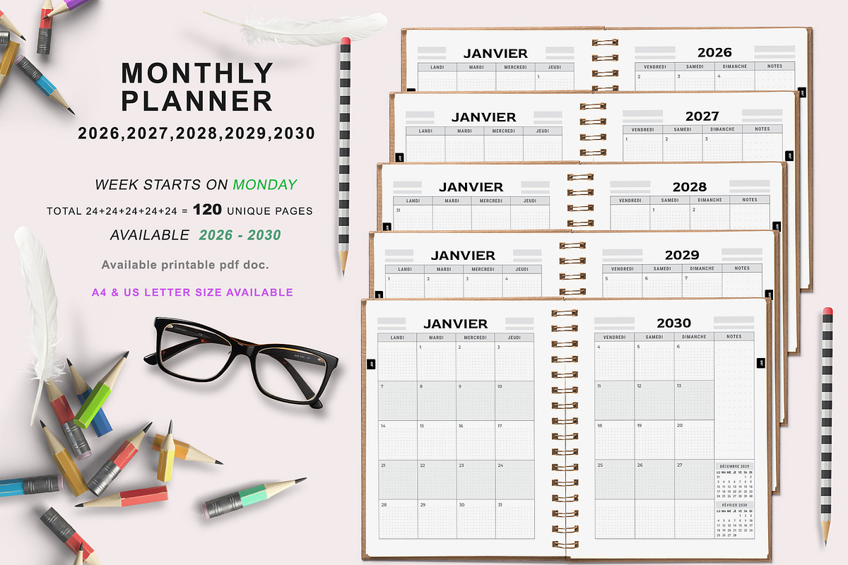Ultimate French Planner Bundle 26-30, a Stationery Template by ROJI CREATOR (Photo 6 of 10)