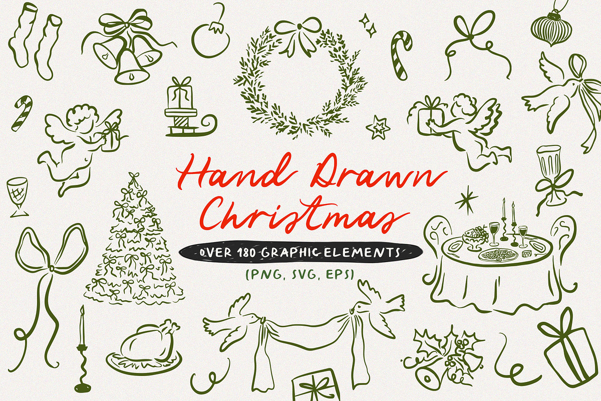 Hand Drawn Whimsical Christmas | SVG, a Seasonal Illustration by Calamar Studio (Photo 25 of 25)