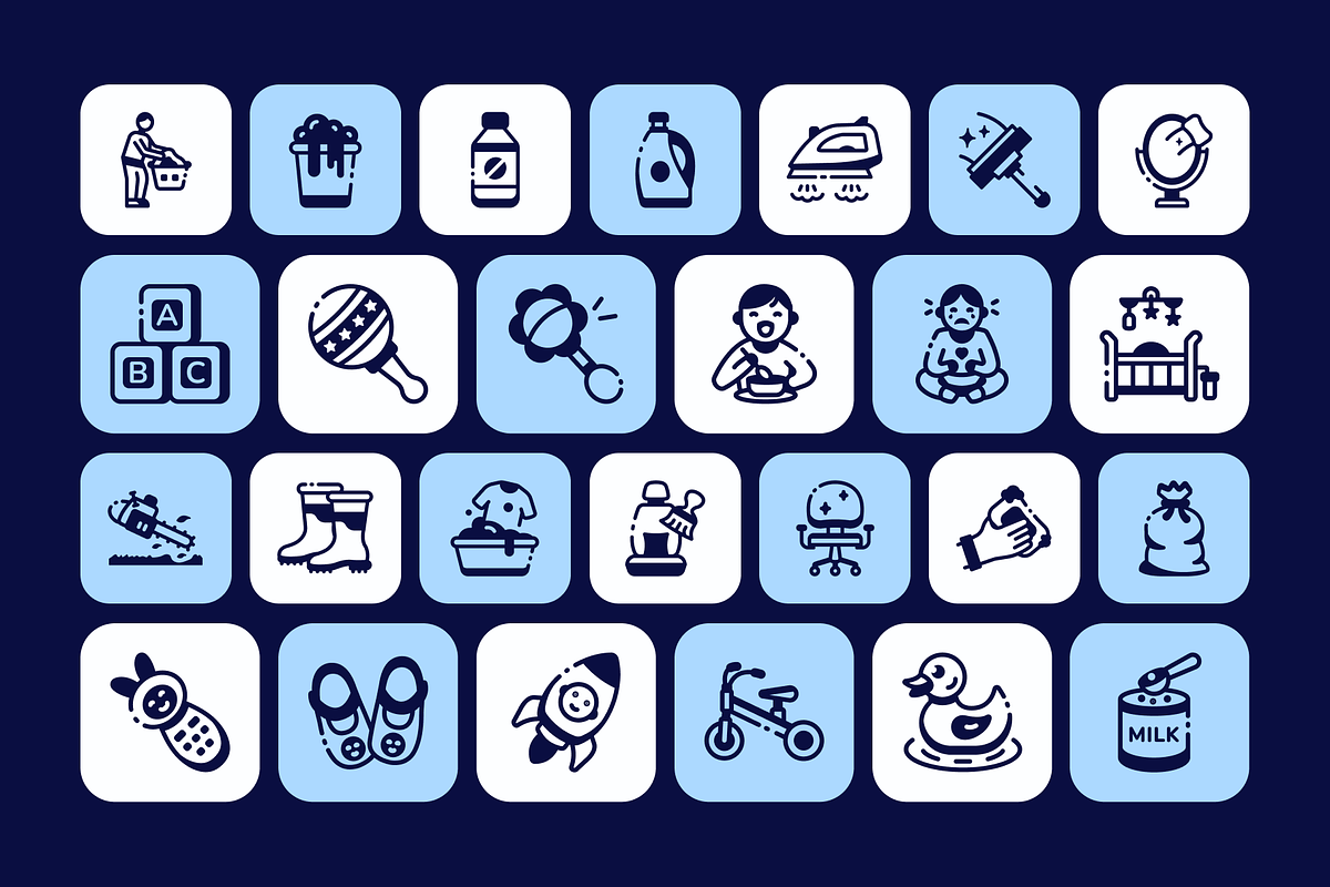 200 Family and Daily Life Icon Set, a Solid Icon by Vectors Market (Photo 6 of 8)