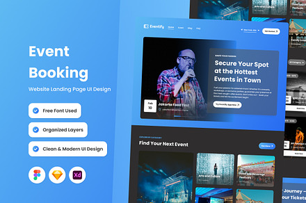 Eventify - Event Booking Landing V1, a Landing Page Template by twinstd