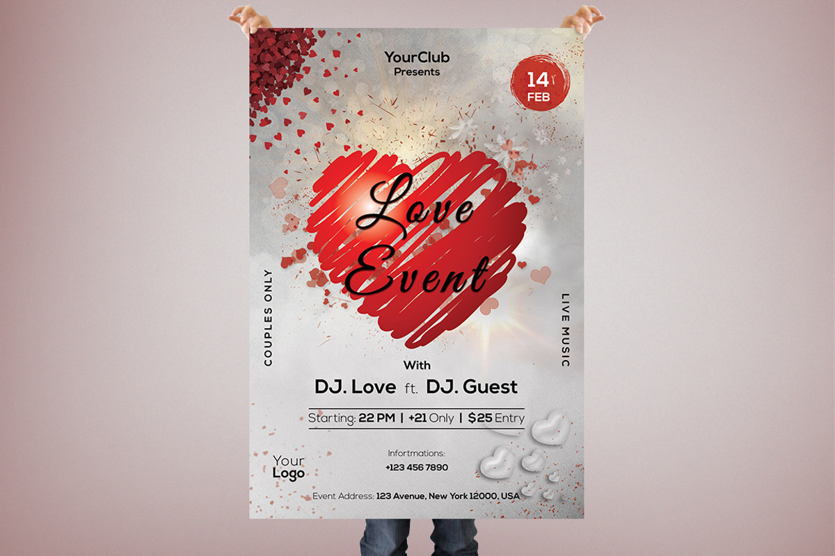 Love Event Party PSD Flyer Template, a Flyer Template by Naim Selmani (Photo 2 of 2)