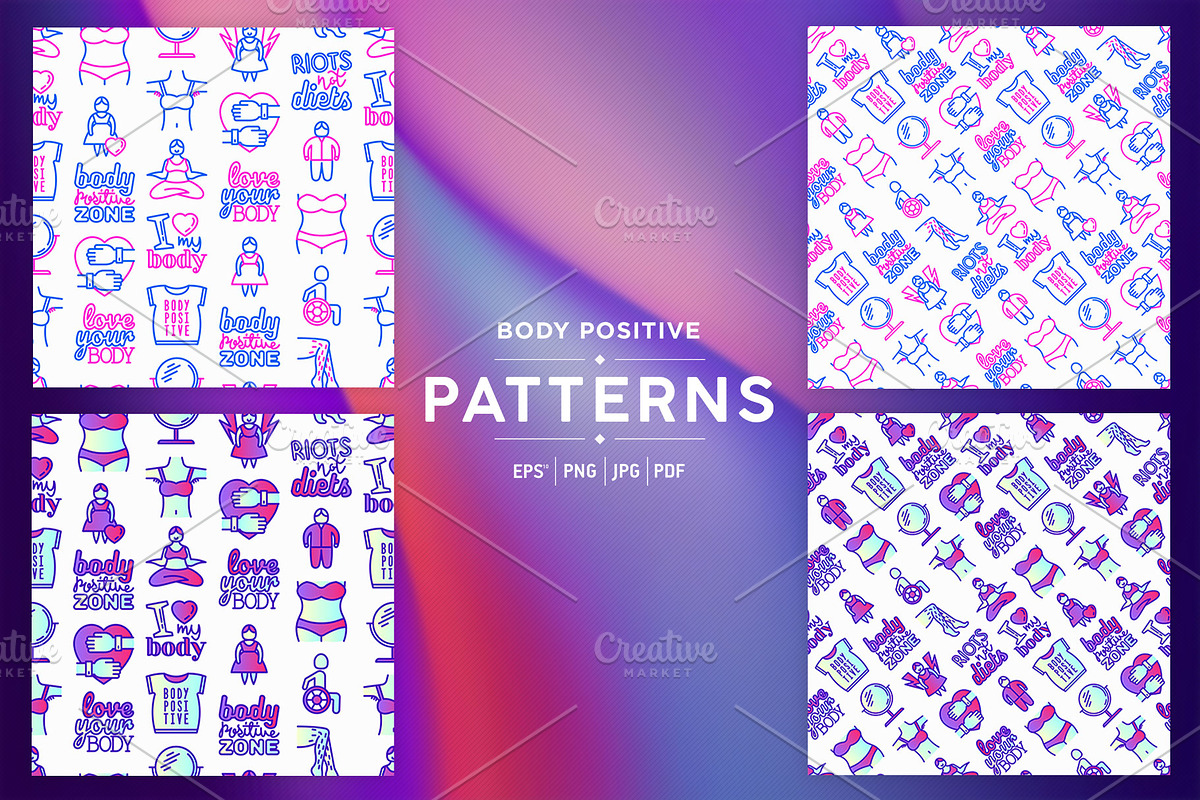 Body Positive Patterns Collection, a Pattern Graphic by Alex Blogoodf (Photo 5 of 9)