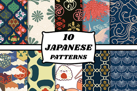 Japanese pattern set, a Pattern Graphic by TiveCreate