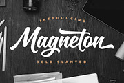 Magneton Bold Slanted, a Script Font by Mika Melvas (Thumbnail 1 of 13)