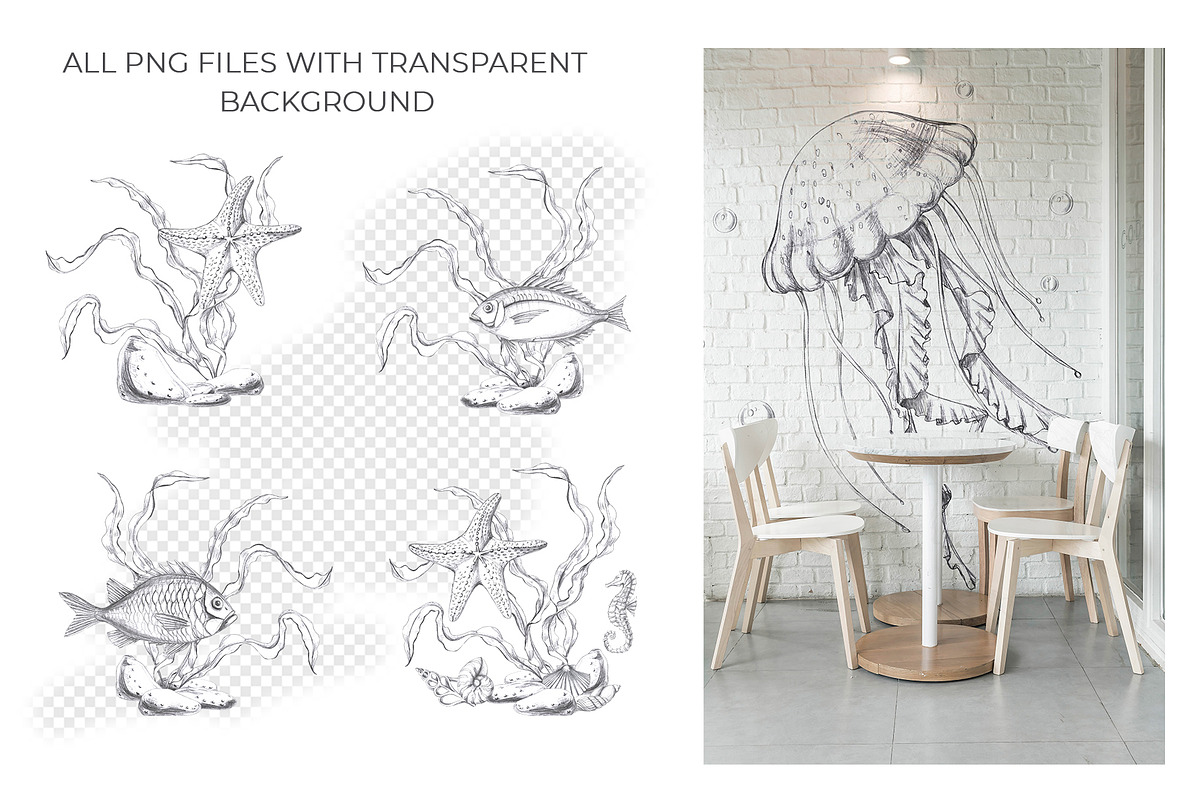 Underwater world, pencil graphics, an Animal Illustration by SvetLana (Photo 5 of 15)