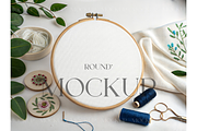 Fresh Botanical & Navy Hoop Mockup, a Product Mockup by MockupWizard (Thumbnail 1 of 3)