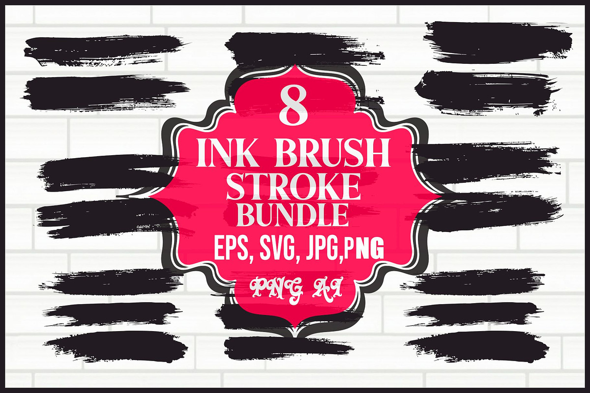 Grunge Paint Brush Stroke Pack, an Illustration by hafijul (Photo 1 of 9)
