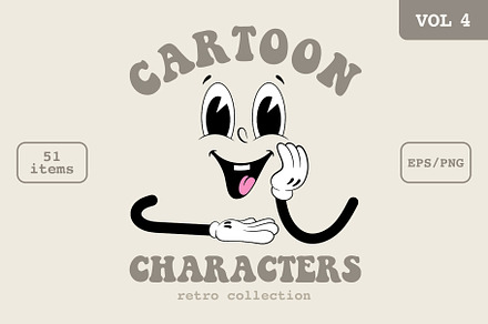 Cartoon Retro Characters Vol 4, an Object Graphic by Alina Sh