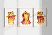 Watercolor Cute Cats and Knitting, an Object Graphic by Valin Malin (Thumbnail 7 of 8)