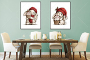 Whimsical Christmas Bunny Clipart, a Seasonal Illustration by Canvas Craft (Thumbnail 7 of 10)