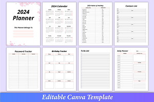 2024 Planner Canva Kdp Interior