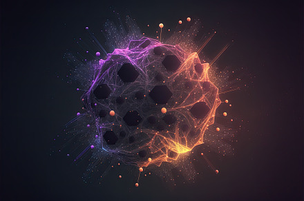 Colorful and abstract representation for data flow with a sphere