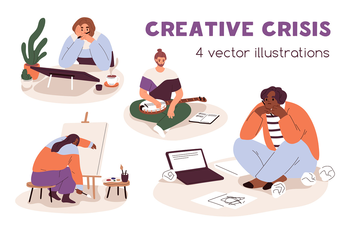 Creative crisis and burnout concept, a Person Illustration by Good Studio (Photo 1 of 5)