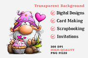 Quirky Valentines Gnome Clipart, an Illustration by Dream Creation (Thumbnail 6 of 6)