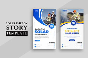 Solar Energy social media stories, a Social Media Template by nandinigraphics