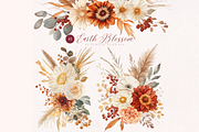 Terracotta Boho Floral Clipart, a Decorative Illustration by ClipArtCharm (Thumbnail 2 of 4)