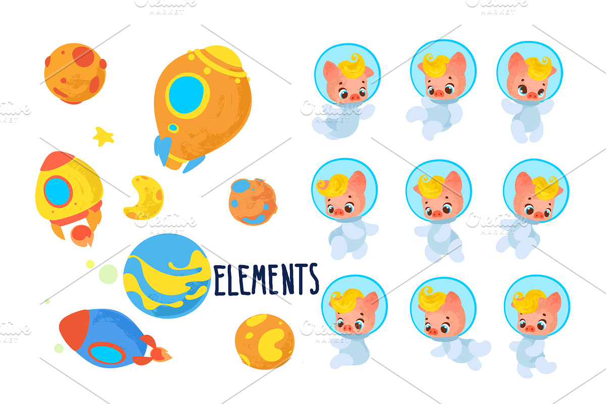 Space pigs., an Animal Illustration by tata_ota (Photo 2 of 4)