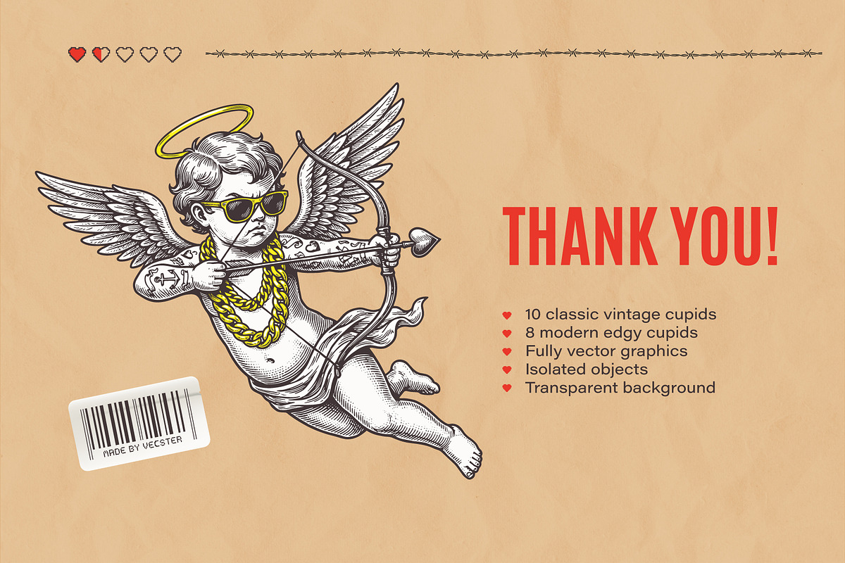 Classic & Modern Vector Cupids, a Decorative Illustration by Vecster (Photo 5 of 5)