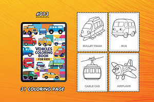 31 Vehicles Coloring Pages For Kids, a Graphic by Wilin Digital