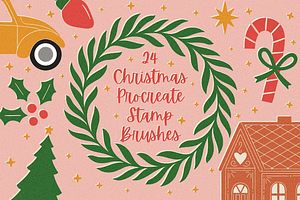 Christmas Procreate Stamp Brush Pack