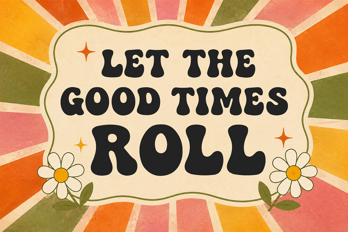 Boosta Nose Retro Psychedelic Font, a Sans Serif Font by Maulana Creative (Photo 2 of 7)