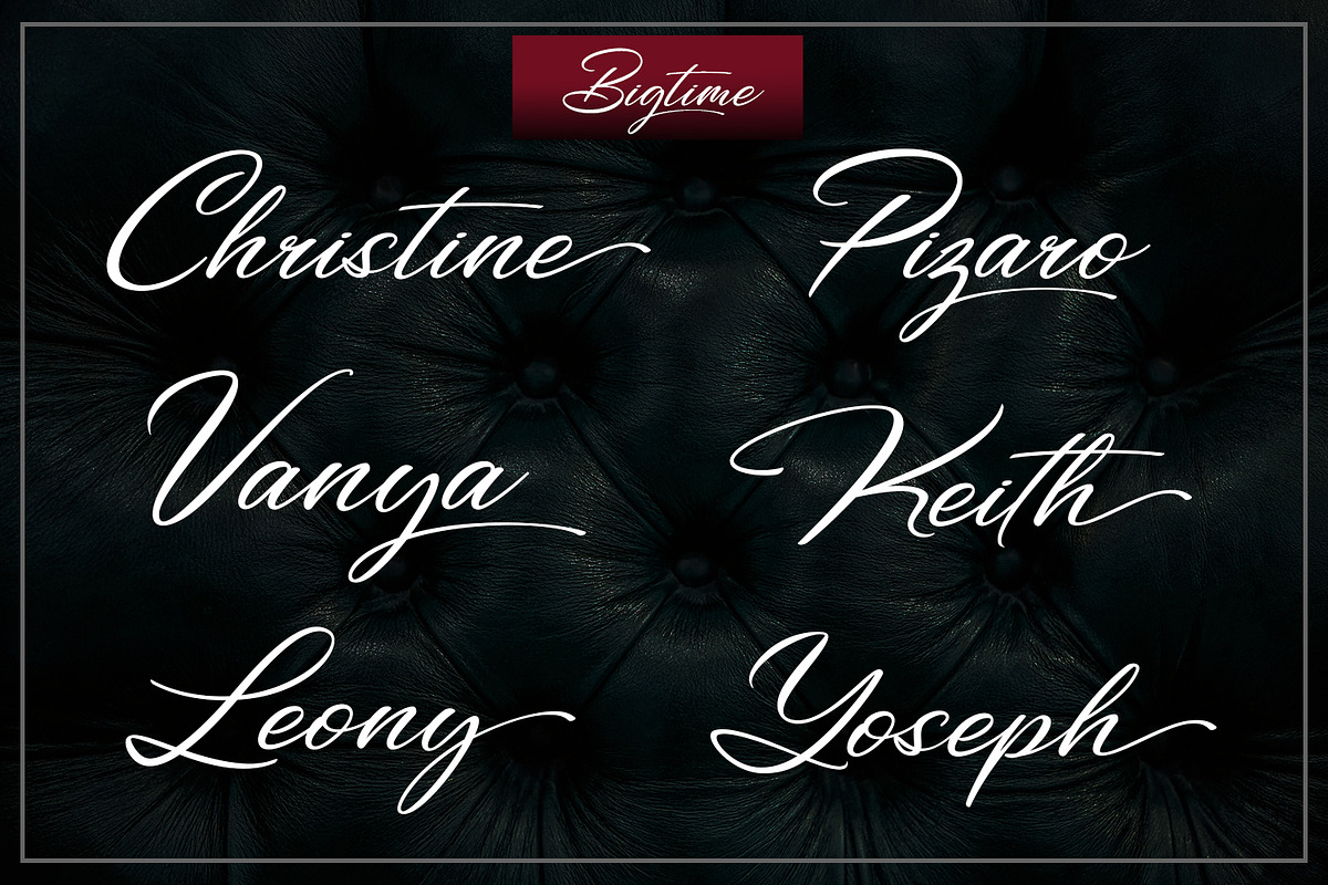 Bigtime Script - Bold Signature, a Script Font by din-studio.com (Photo 3 of 10)