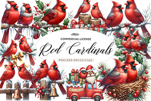Red Cardinals Christmas Sublimation, an Illustration by CreationArt