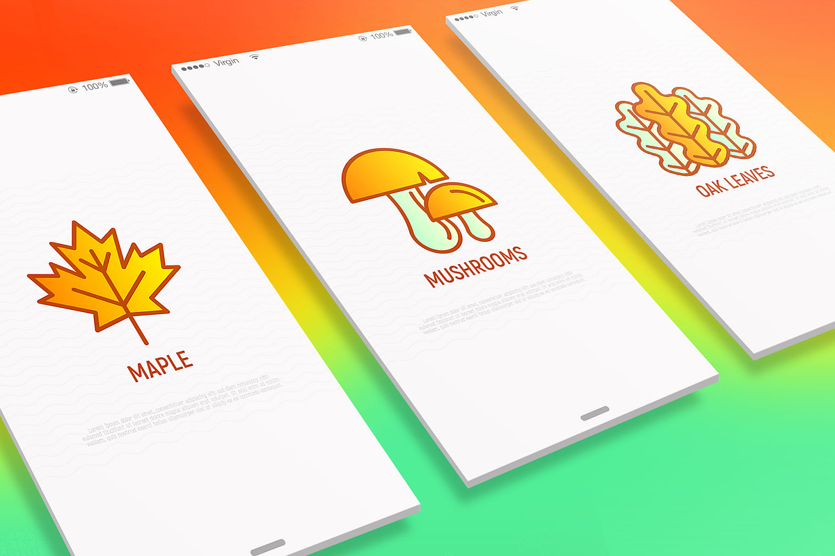 Autumn | 16 Thin Line Icons Set, an Outline Icon by Alex Blogoodf (Photo 2 of 9)