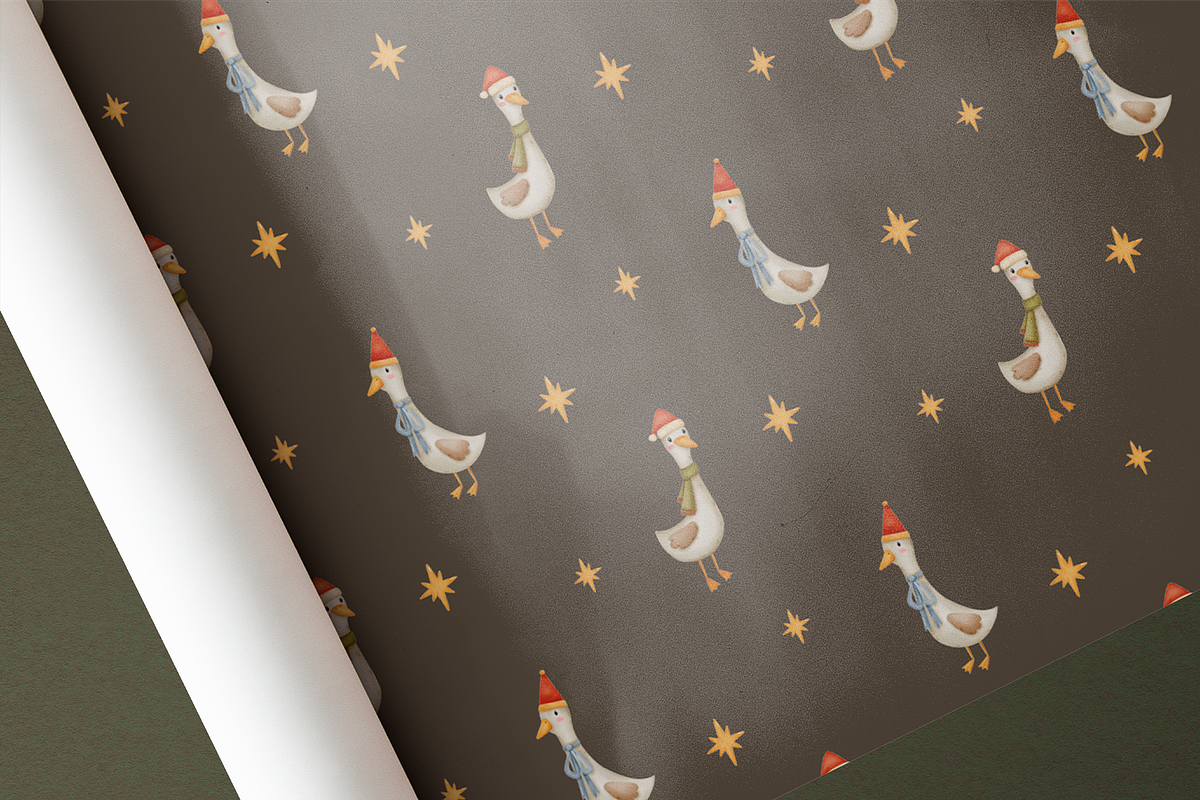 Christmas Geese - Clipart&Patterns, a Seasonal Illustration by Yevsikova_illustrations (Photo 10 of 11)