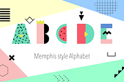 Memphis Alphabet and summer cards, a Decorative Illustration by DinaraChernaya (Thumbnail 1 of 7)