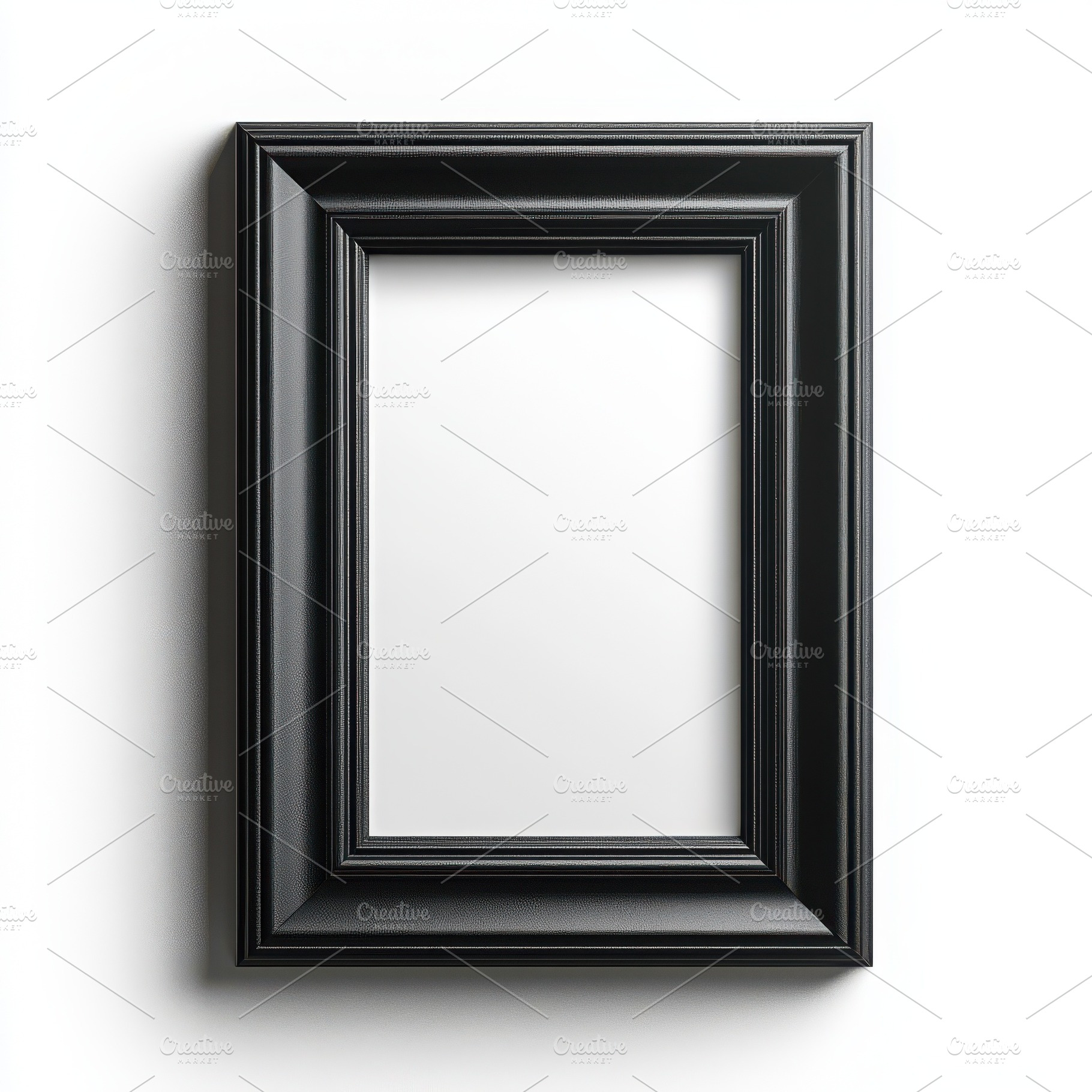 Black picture frame mockup empty tem, an Abstract Photo by Pixeness Studio