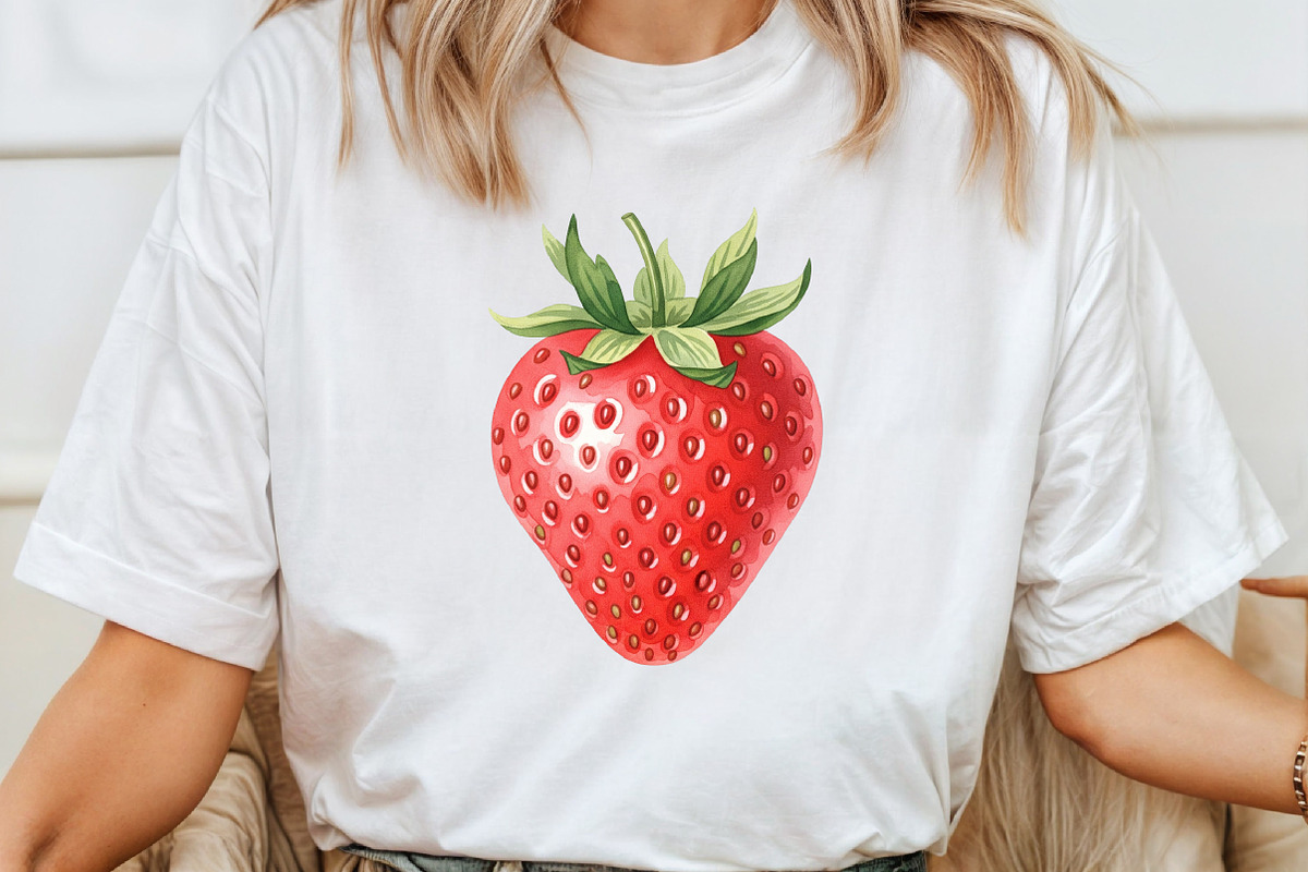 Strawberry-Themed Watercolor PNG, an Illustration by SinaCreation (Photo 4 of 9)