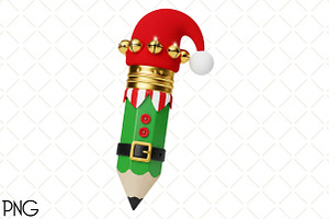 Christmas Elf Pencils Png, an Illustration by Black Bird Studio