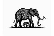 Silhouette of a Cute Elephant vector, an Illustration by Amazin_art (Thumbnail 19 of 21)
