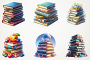 Back To School  Books Stacks PNG, an Illustration by RobertsArt (Thumbnail 7 of 7)