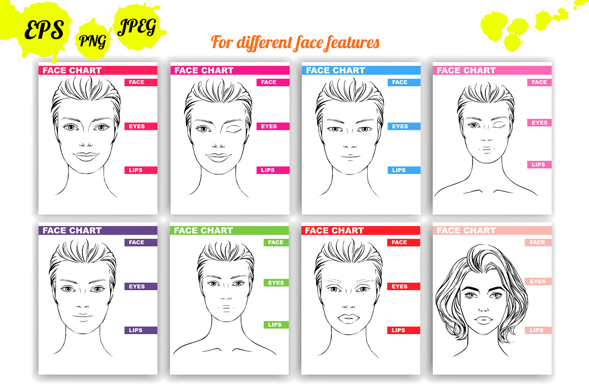 Face Chart Set, an Illustration by PicByKate (Photo 3 of 5)