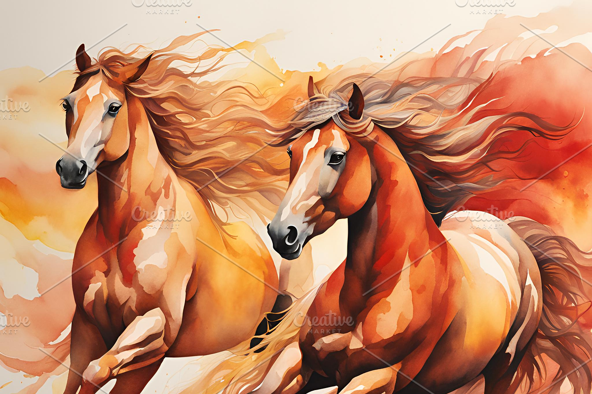 Watercolor Wild Horses, an Animal Illustration by Karliefie (Photo 4 of 5)